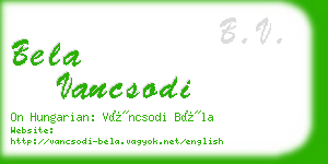 bela vancsodi business card